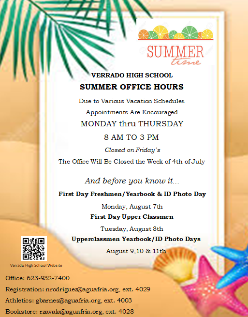 Information about summer hours